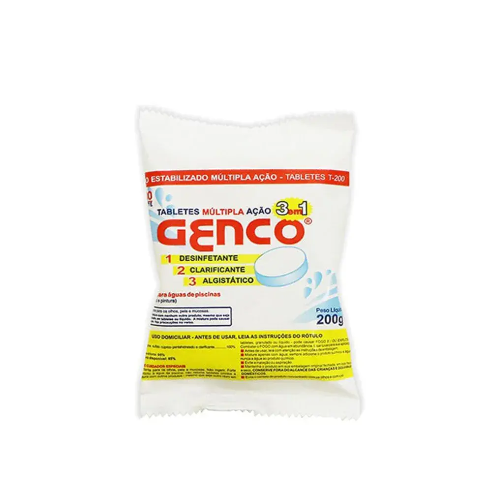 Cloro tabletes múltipla ação 3 em 1 com 200G da Genco