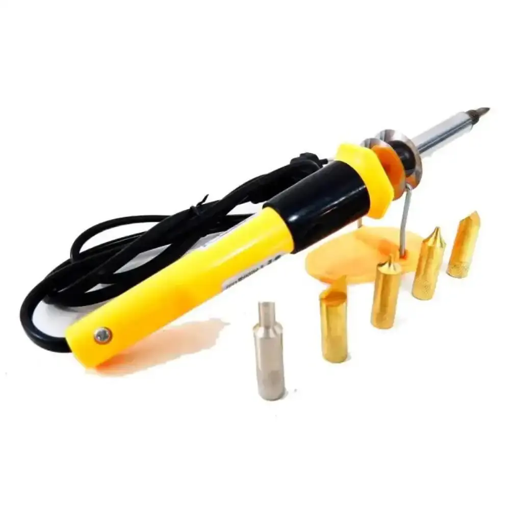 Pirógrafo e ferro de solda 30W gravação em madeira kit com 5 pontas PI-06 Western 110 V — fotografia 12