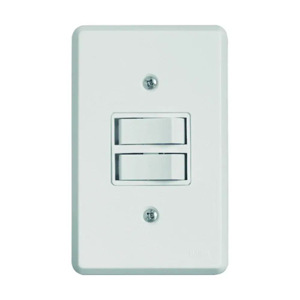 Interruptor 2 teclas simples pratika 6A 250V branco Ilumi