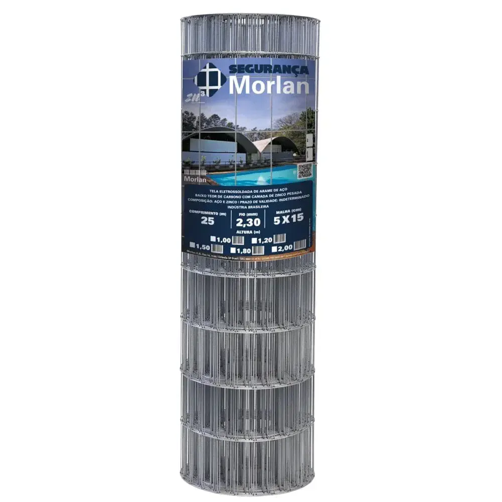 Tela soldada 25M 5X15 fio 2,30X1,50 Morlan