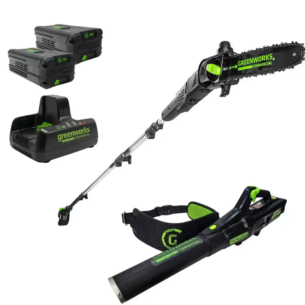 Podador de altura 82V com soprador 760CFM + 2 baterias 4,0AH + carregador bivolt Greenworks
