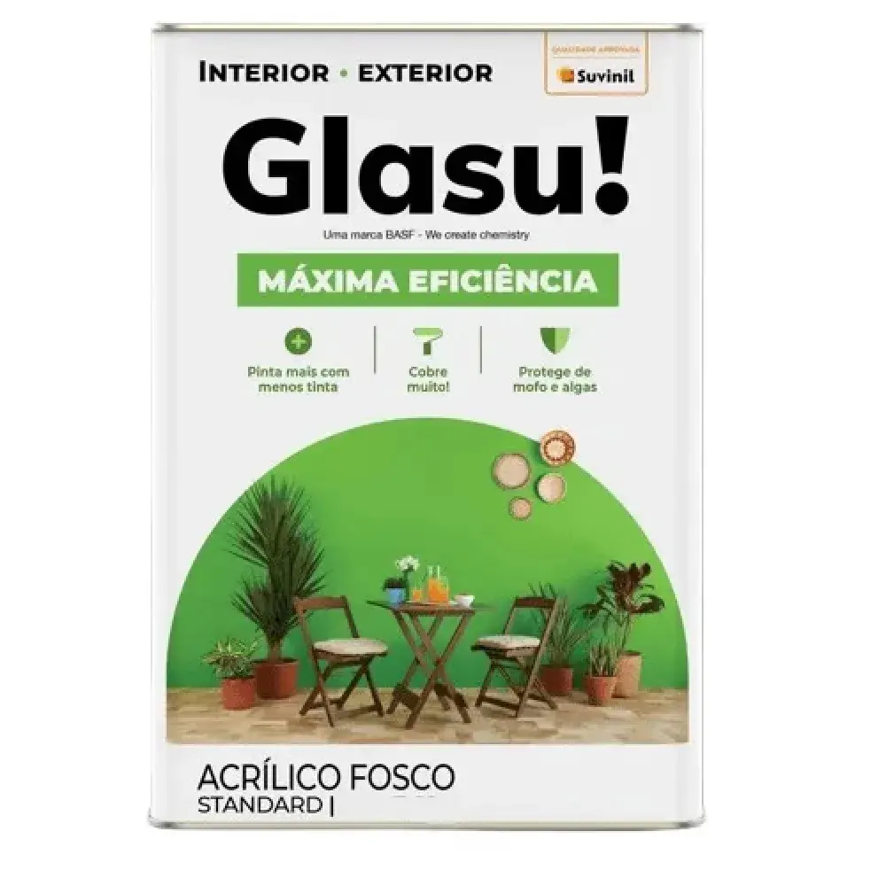 Acrílico máxima eficiência fosco base A2 16L - suvinil glasu — fotografia 2