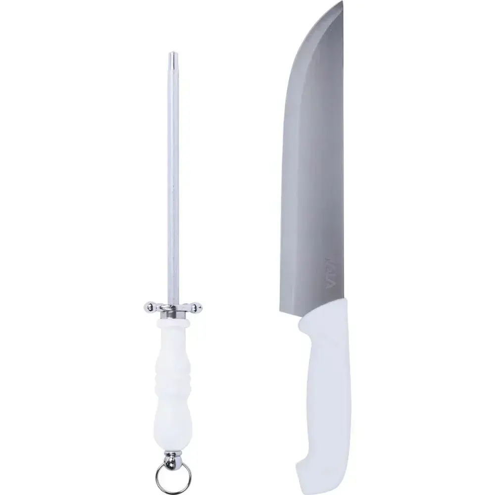 Kit faca e afiador para cozinha em aço inox 2 peç Kala — fotografia 7