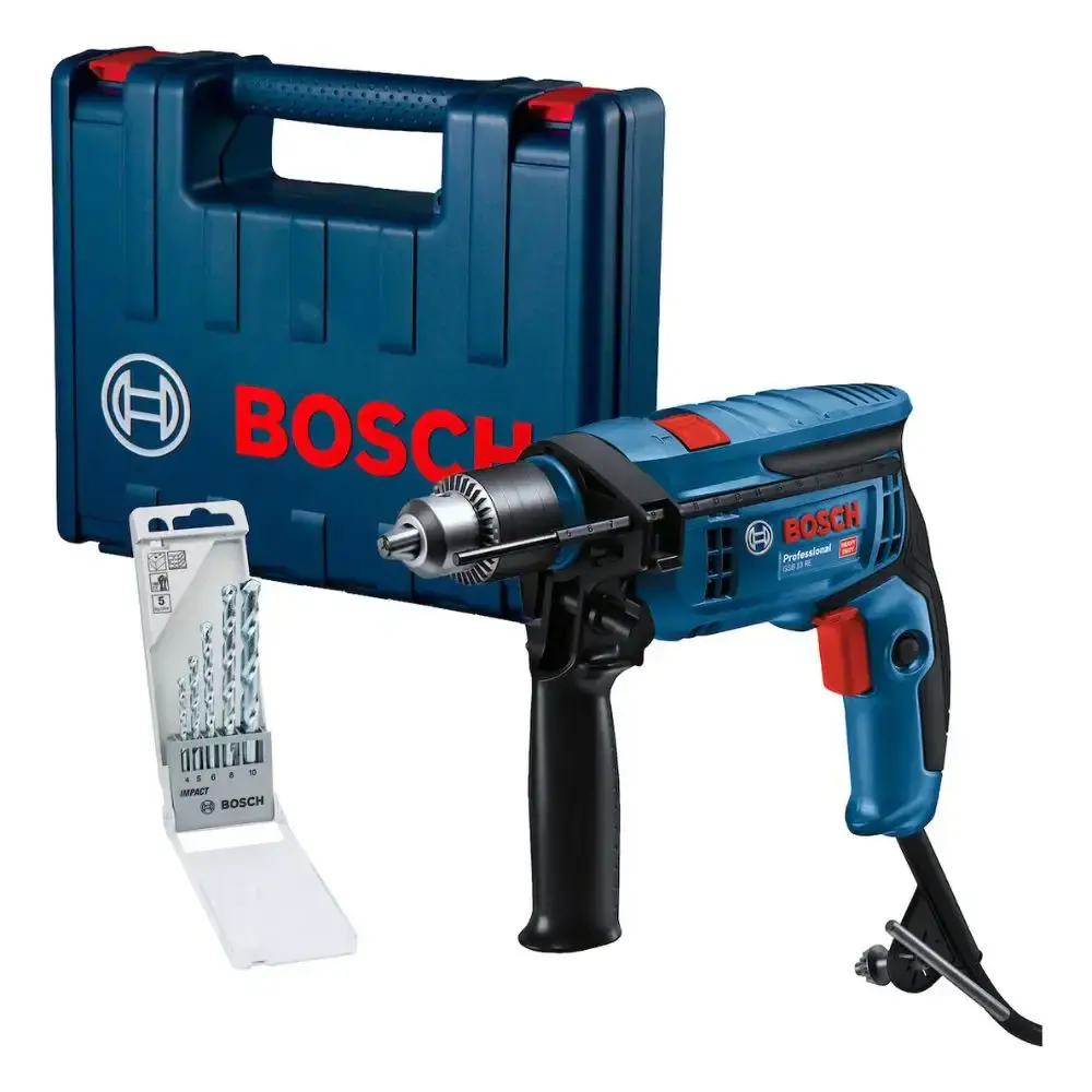 Furadeira de impacto 1/2 POL 750W com maleta kit 5 brocas e estojo 15 peças Bosch 110 V — fotografia 10
