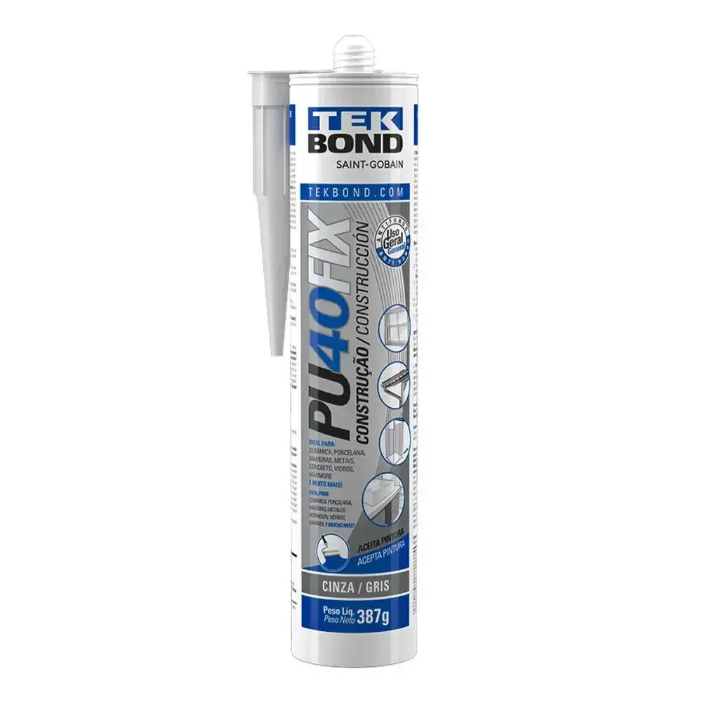 Adesivo multiuso PU40 fix cinza 280ML Tekbond — fotografia 6