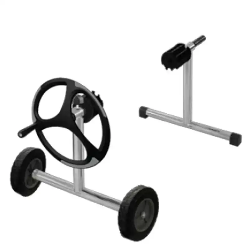 Enrolador para Capa Térmica Piscinas até 5.50 x 20 Metros Aço Inox + Tubos de Alumínio SODRAMAR — fotografia 4