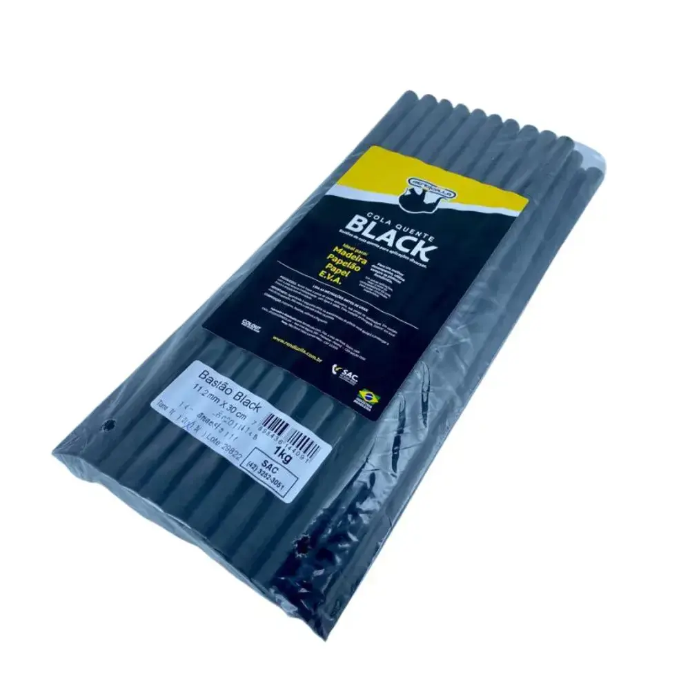 Refil para Pistola de Cola Quente 7.5 MM x 300 MM Fina Preta 1.0 KG RENDICOLLA