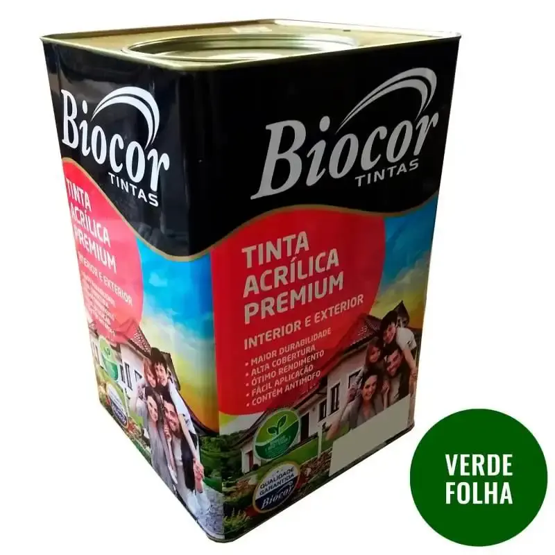 Tinta acrílica premium parede e piso verde folha lata 18L biocor