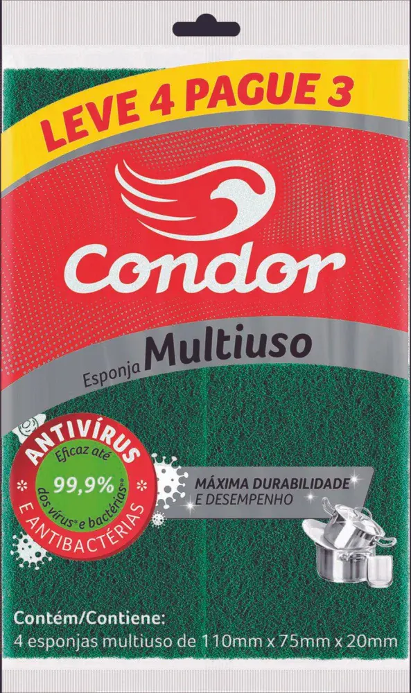 Esponja multiuso L4P3 limpeza pesada Condor