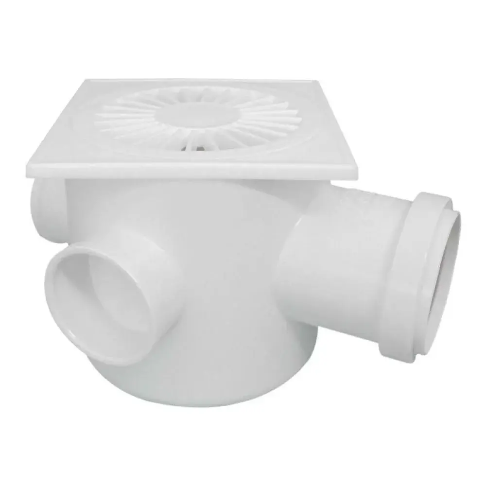Caixa sifonada quadrada 100MM branca Plastilit