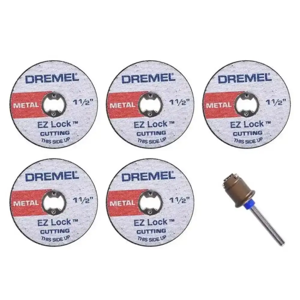 Mandril EZ lock EZ406-02 com 5 discos de corte 38MM para metal Dremel — fotografia 2