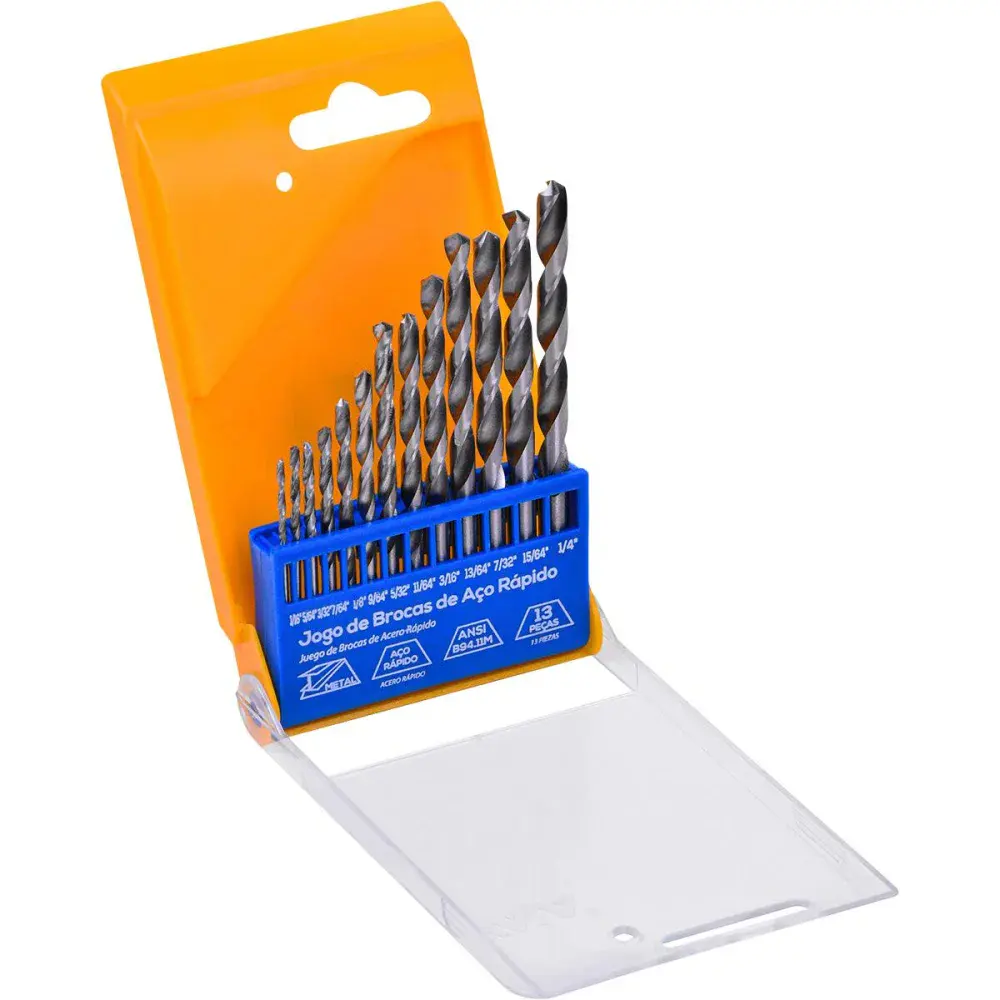 Jogo de broca de aço rápido 13 pcs 1/16 a 1/4 Kala — fotografia de referência