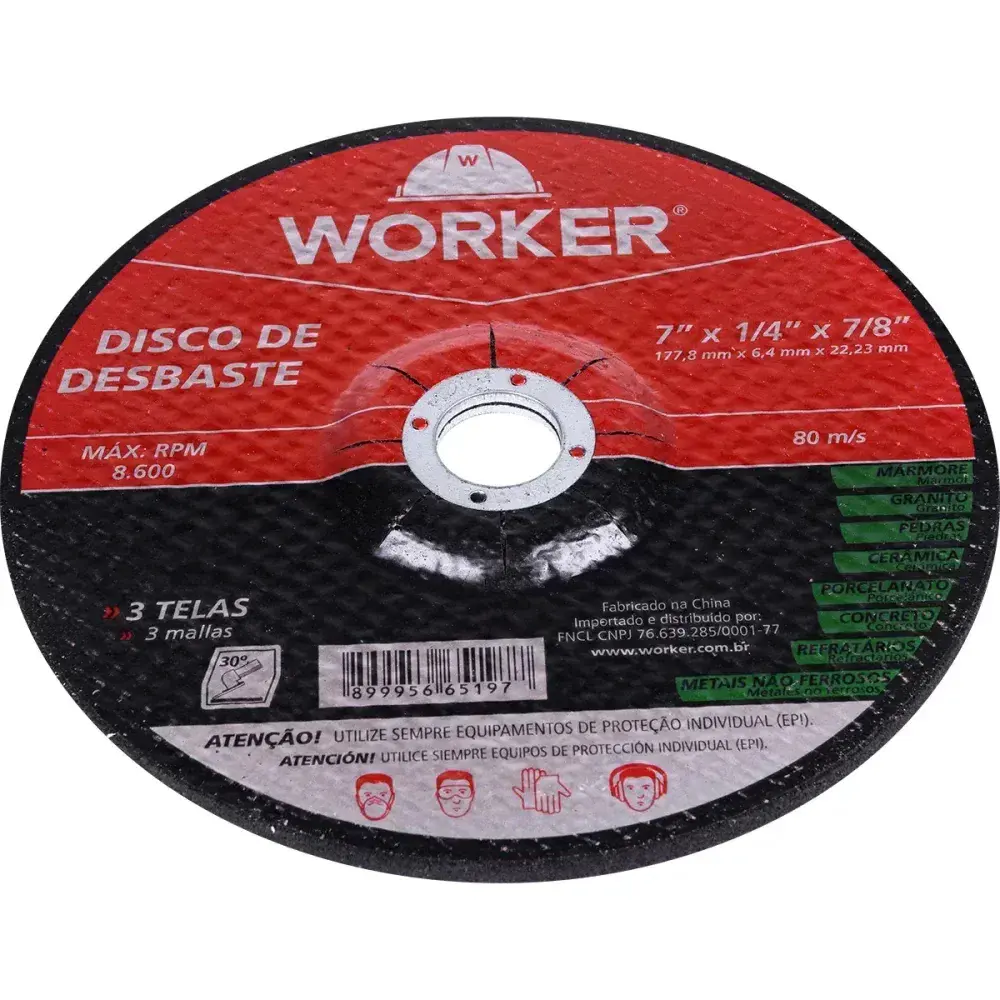 Disco para desbastes 7/4 grão 120 8600RPM Worker — fotografia 9