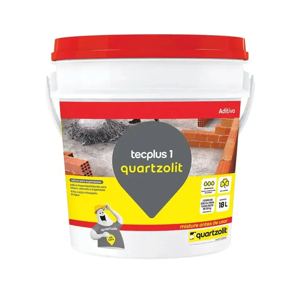 Impermeabilizante tecplus 1 branca leitosa 18L Quartzolit — fotografia 2