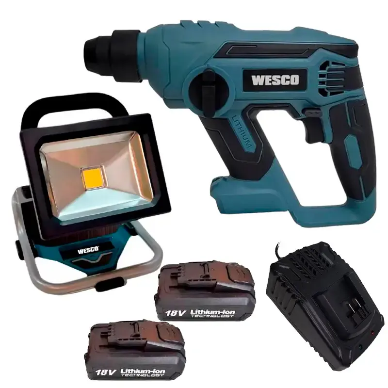 Martele plus 18V 1,58KG com 2 baterias carregador e refletor LED 18V WS2943.9 Wesco Bivolt