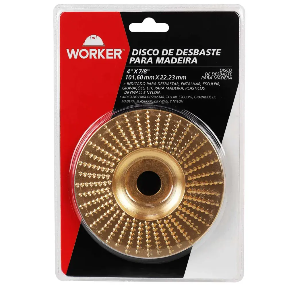Disco de desbaste reto para madeira 4 x 7/8 Worker — fotografia 5