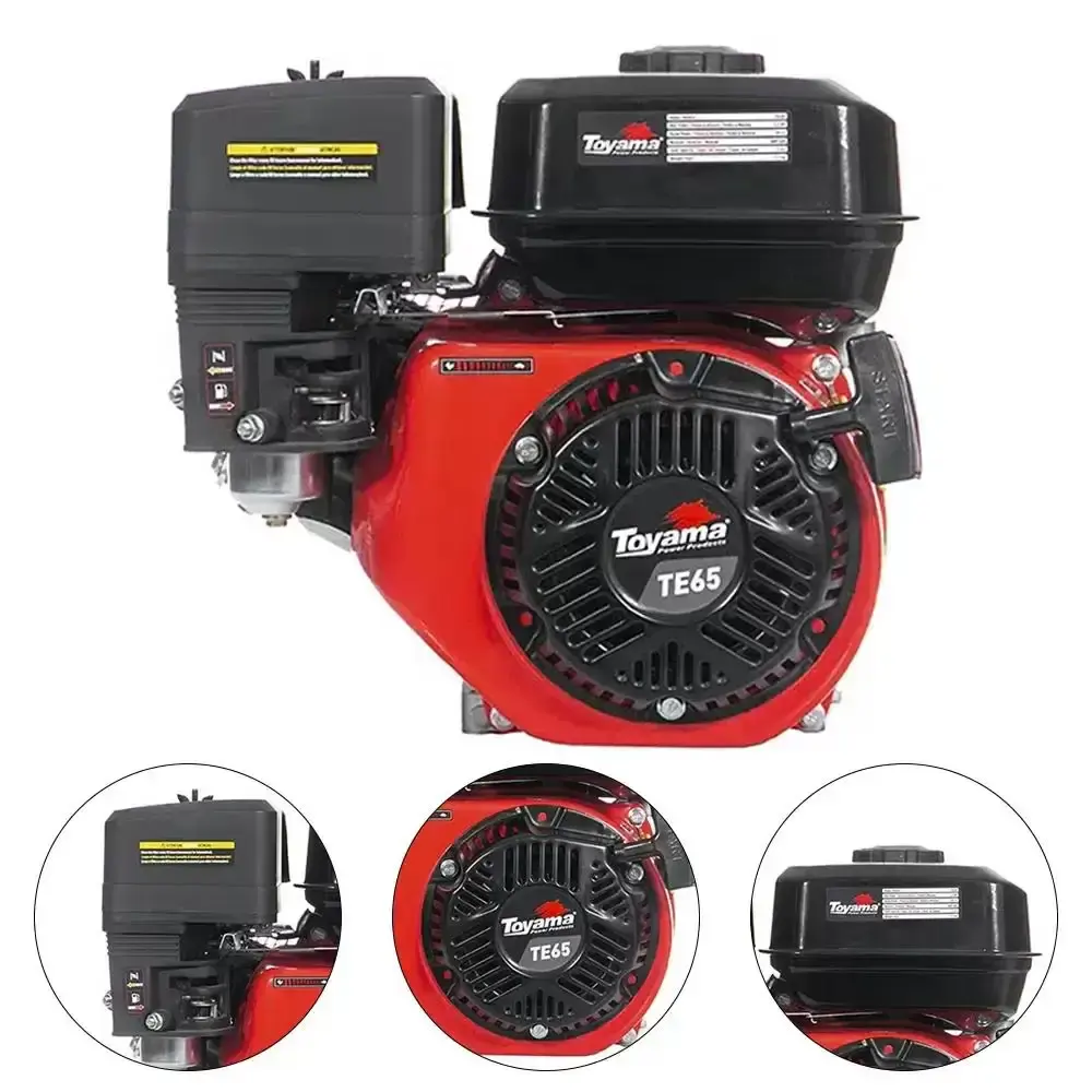 Motor gasolina 6.5 HP 4 tempos multiuso partida manual TE65X 004-200 Toyama — fotografia 7