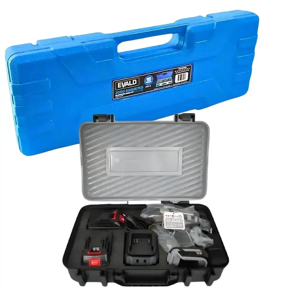 Chave de impacto 700NM com 2 baterias 21V maleta Sigma e jogo soquetes 15 pçs evald — fotografia 2