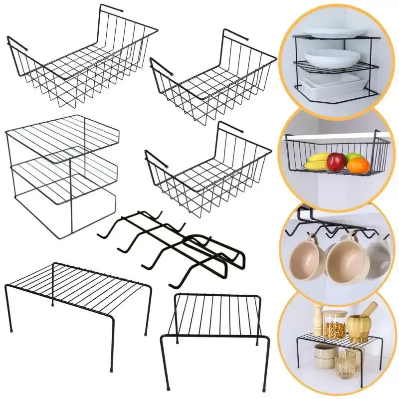Kit organizador para armário com 7 peças viena preto | 01 BEL
