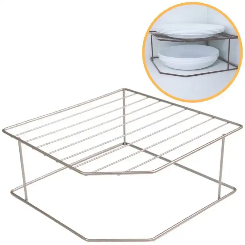 Organizador porta pratos horizontal viena 2 níveis em aço lavanda 990746 BEL