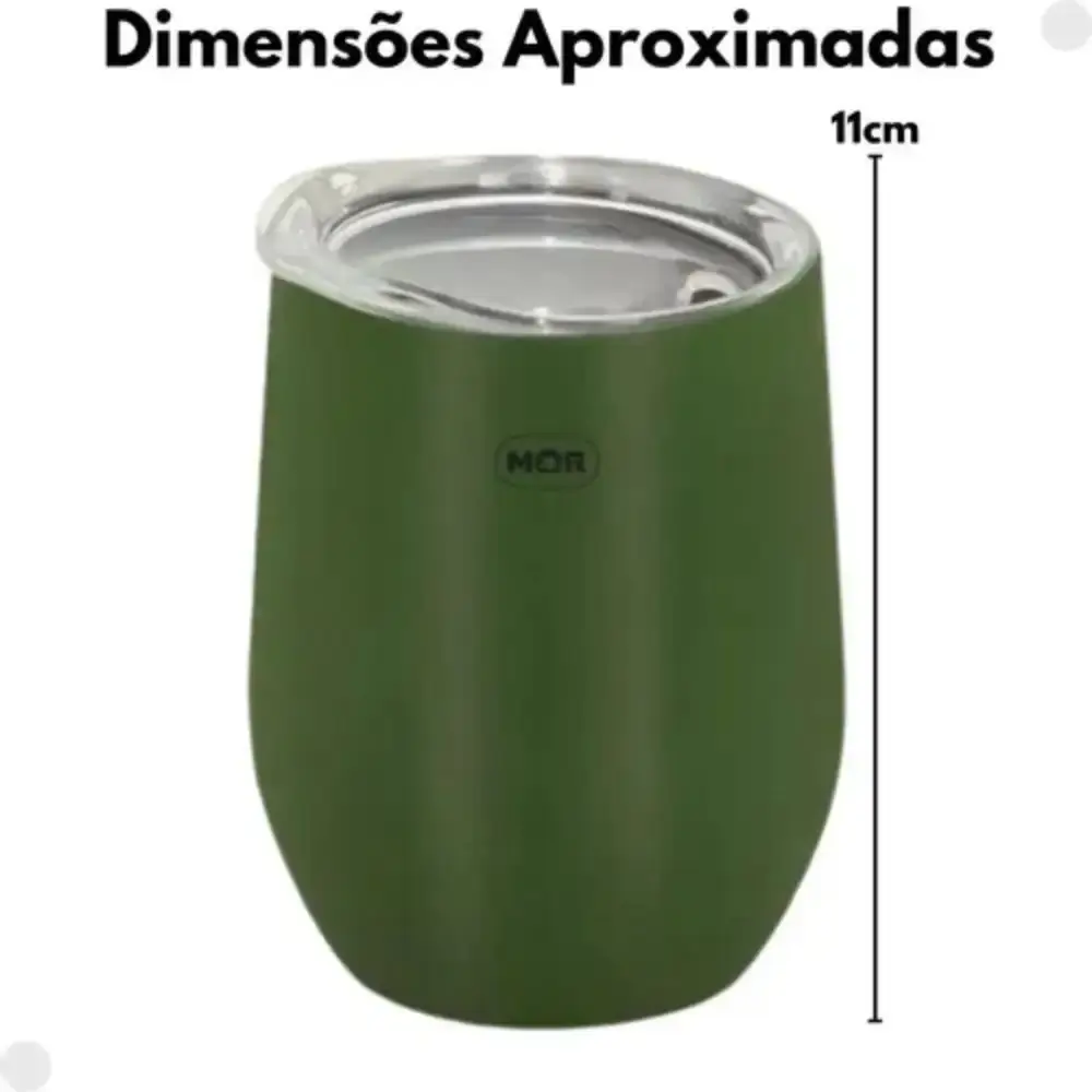 Copo térmico verde 360ML com tampa 008042 Mor — fotografia 4