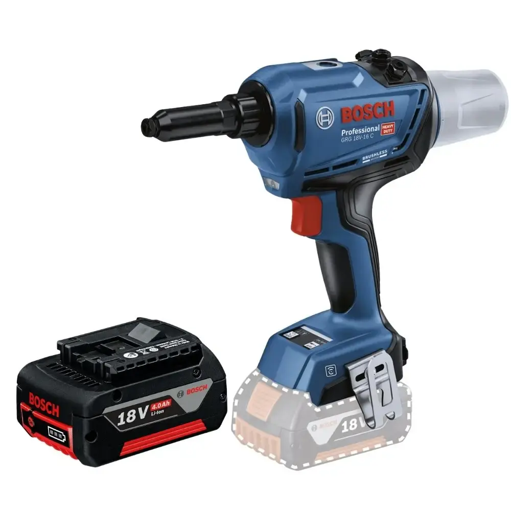 Rebitador 18V brushless GRG 18V-16C com bateria 4AH Bosch