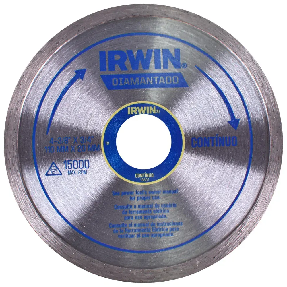 Disco diamantado contínuo 110MM 20MM 13900RPM IW13891 Irwin