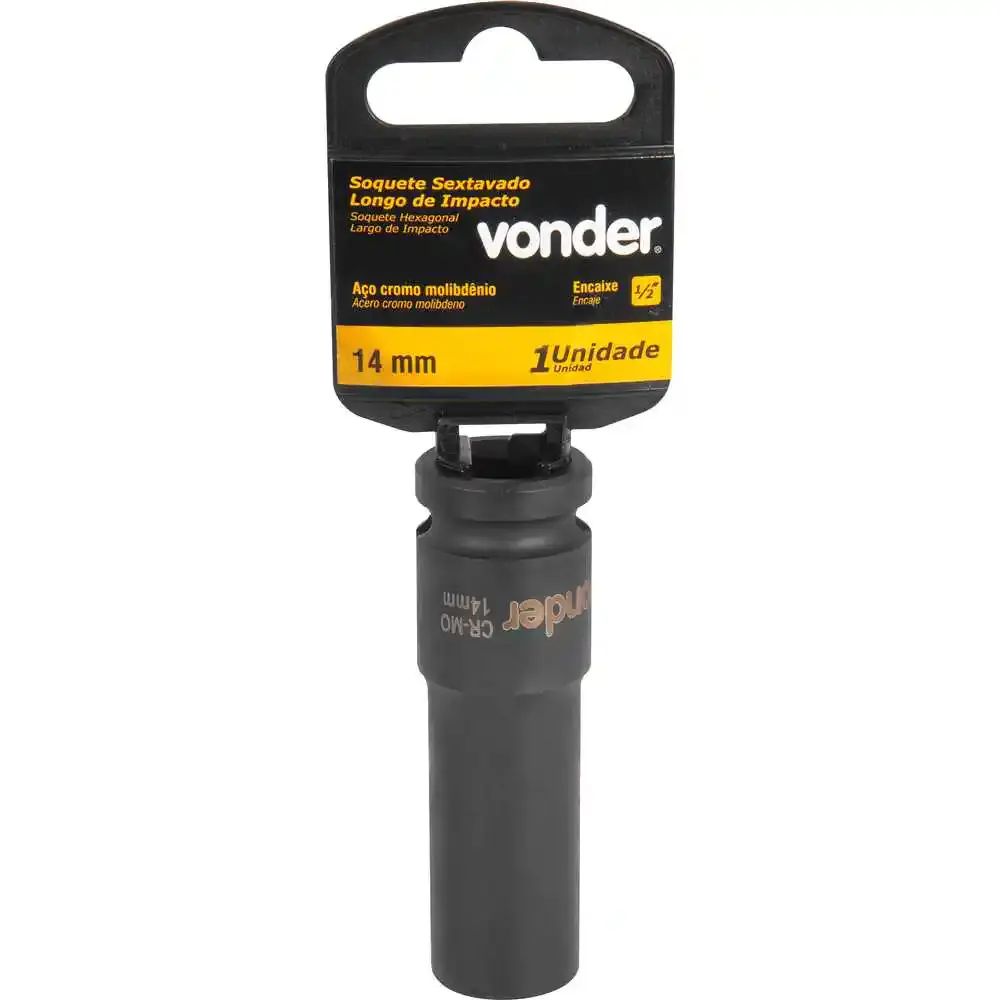 Soquete sextavado longo de impacto 14MM 1/2POL Vonder — fotografia 2