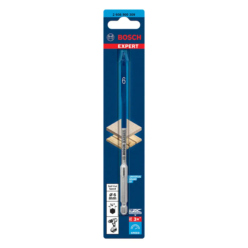 Broca chata para madeira Bosch EXPERT Self Cut Speed 6 x 152mm