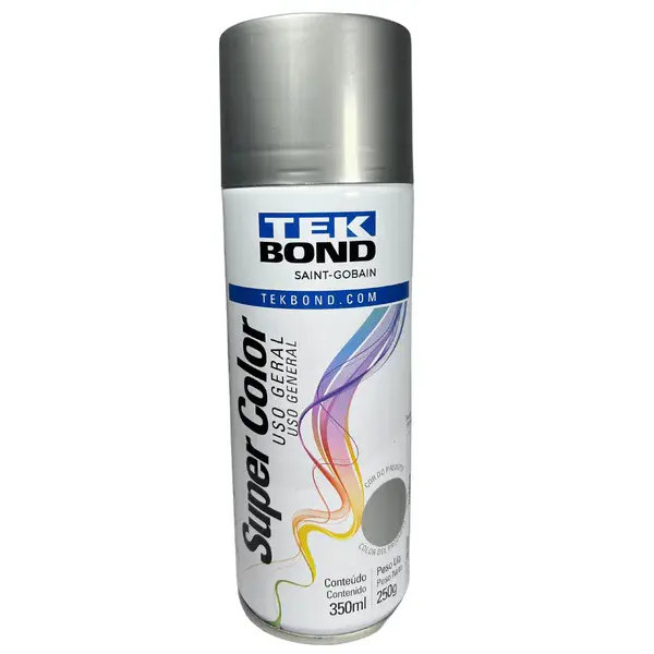 Tinta spray uso geral alumínio 350ML Tekbond — fotografia 9