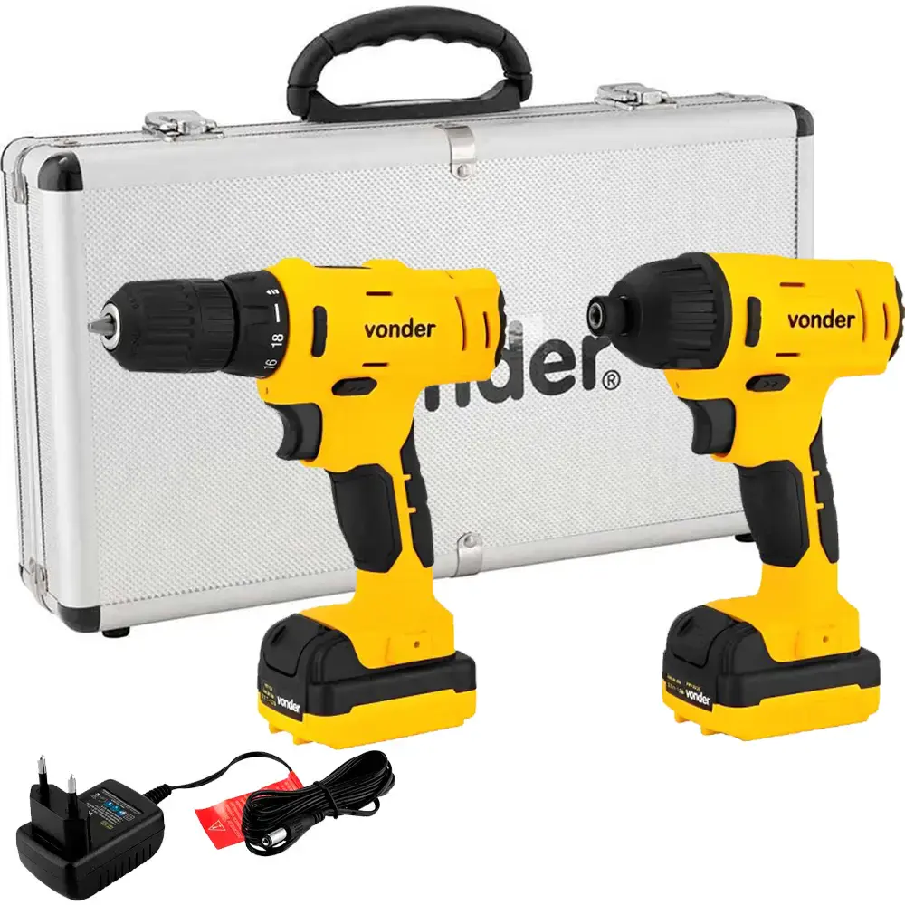 Kit parafusadeira/furadeira impacto 12V bivolt Vonder