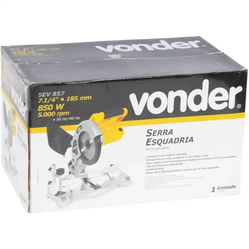 Serra 1/2 esquadria 7.1/4 POL 850W SEV 857 Vonder 110 V — fotografia 4