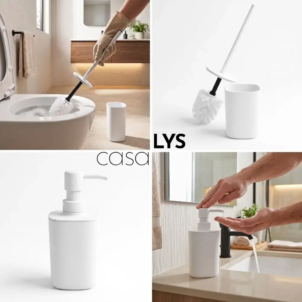 Conjunto de acessórios para banheiro kit com 6 peças minimalista luxo casa LYS Preto — fotografia 12