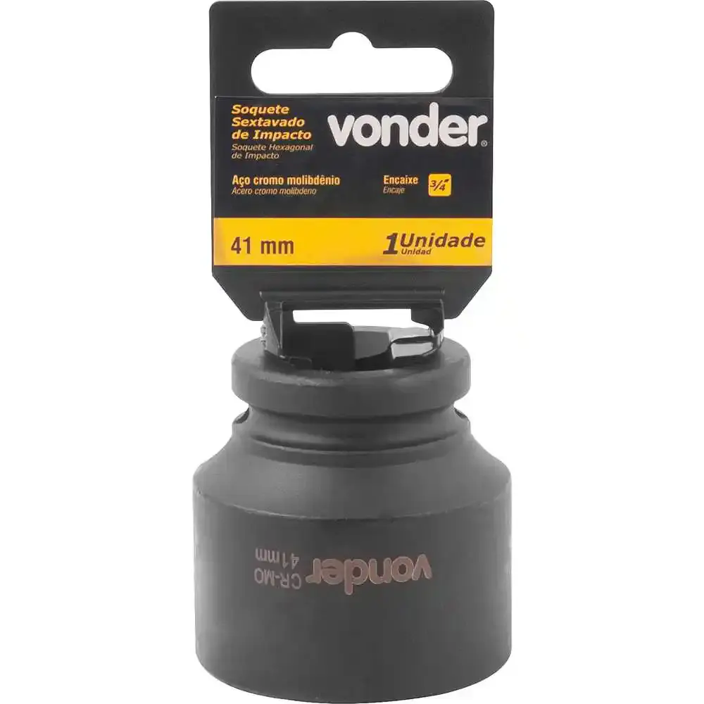 Soquete Sextavado Impacto Encaixe 3/4 polegada 41MM Cromado VONDER — fotografia 2