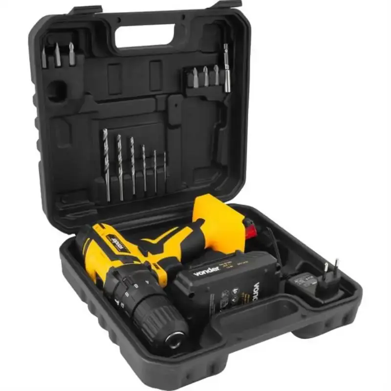 Parafusadeira e Furadeira de Impacto à Bateria 12V Bivolt c/ Kit 17 Peças e Maleta PFV 012I VONDER — fotografia 3