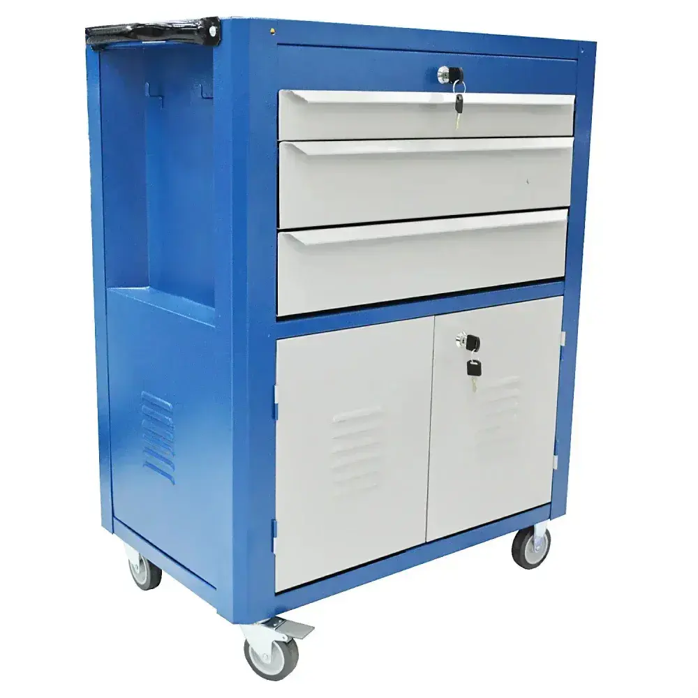 Carro para ferramentas C063 gavetas e 2 portas azul Fercar — fotografia 8