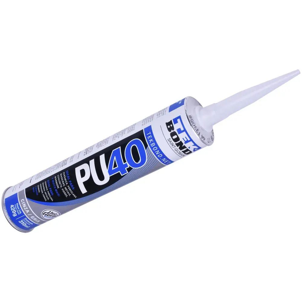 Adesivo poliuretano PU40 cinza cartucho 310ML Tekbond — fotografia 3
