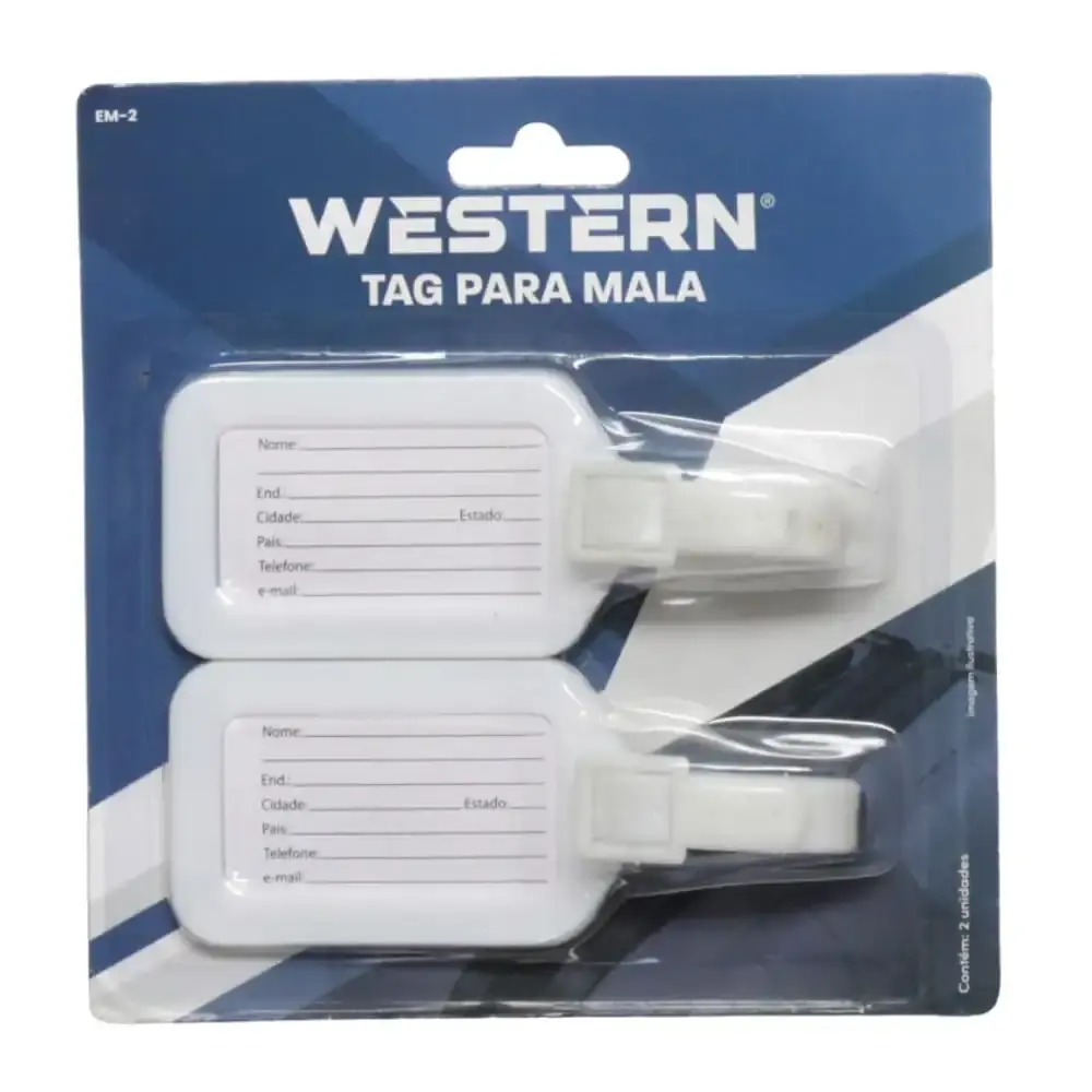Tag identificador para mala com 10 peças EM-2 Western — fotografia 6