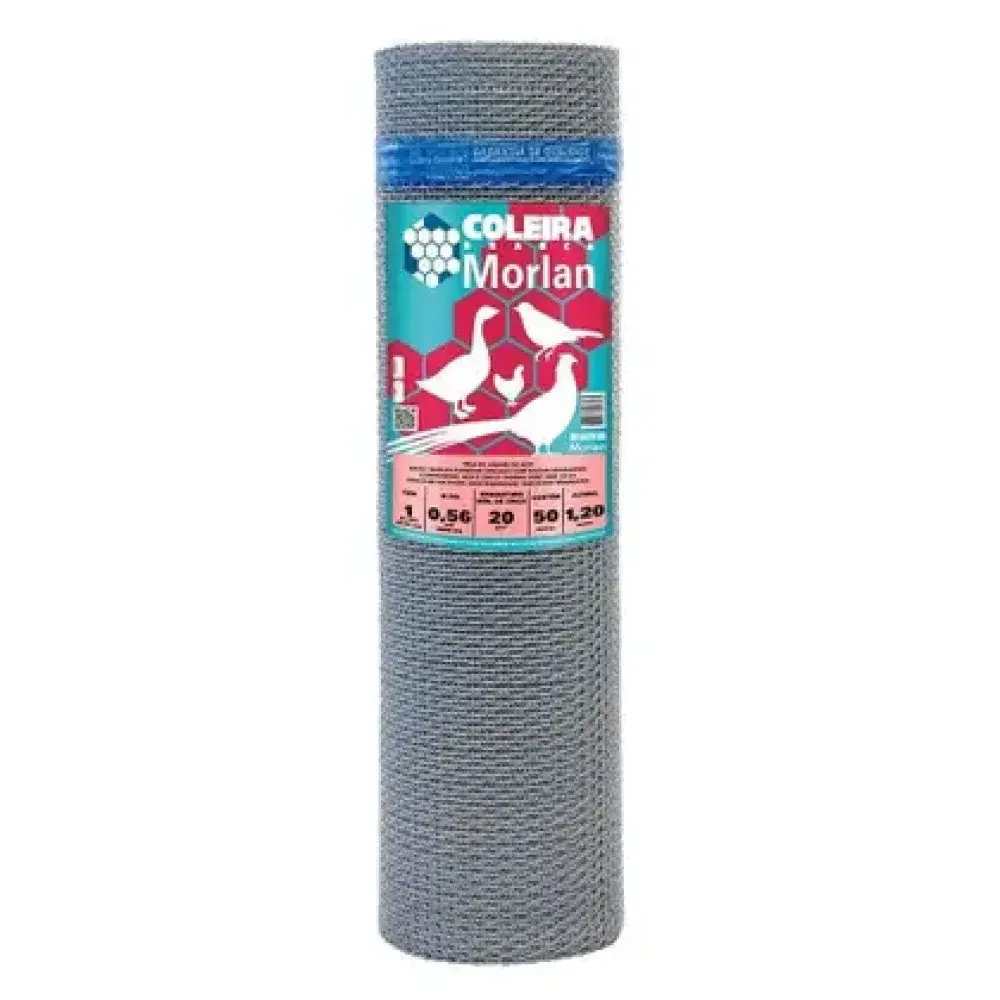 Tela pinteiro galvanizada coleira branca tipo 1 24X1,20 Morlan