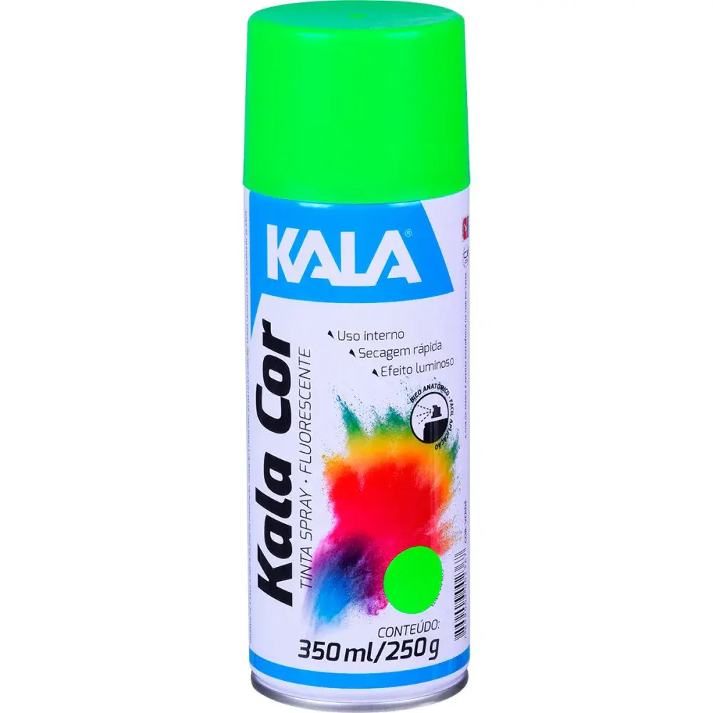 Tinta spray fluorescente verde 350ML Kala