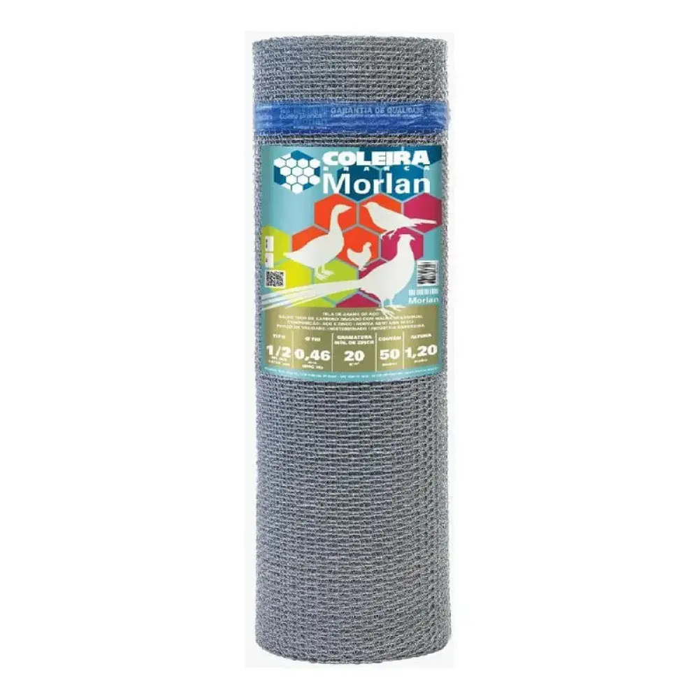 Tela viveiro galvanizada coleira branca 1/2 26X1,20 Morlan