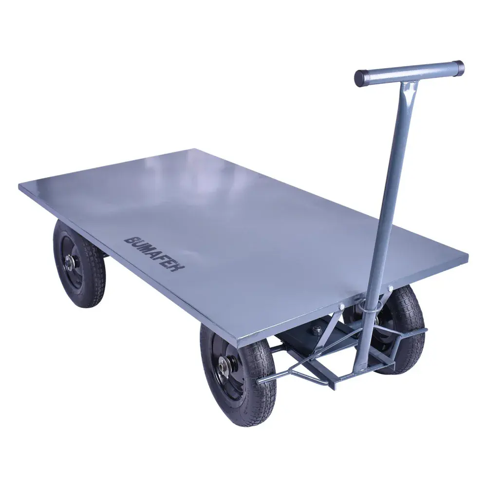 Carrinho plataforma 600KG aço metálico Bumafer – modelo básico — fotografia 3