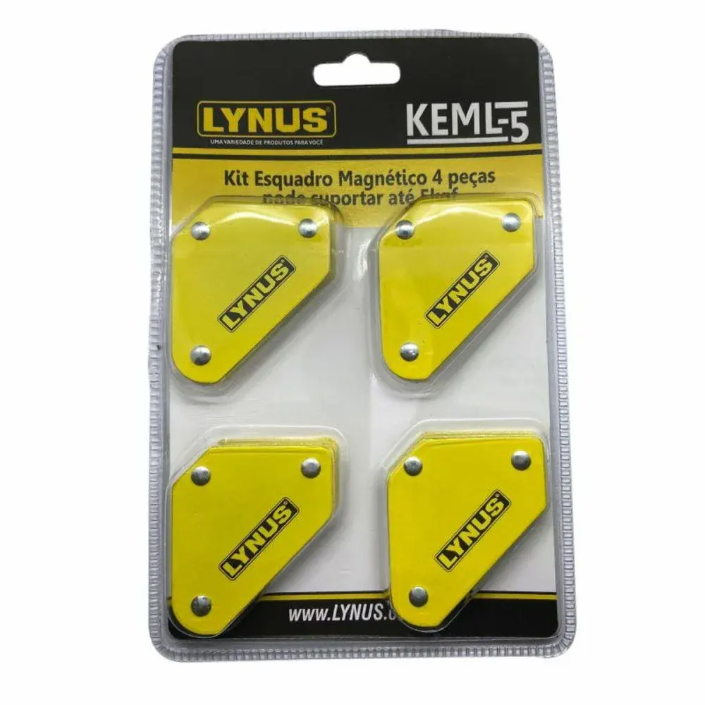 Kit esquadro magnético 4 peç KEML-5 Lynus