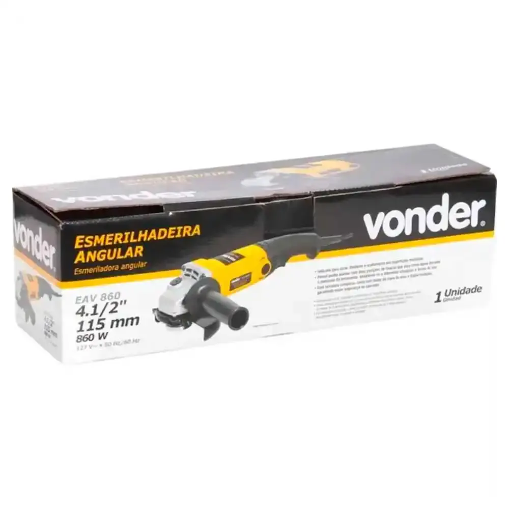 Esmerilhadeira angular 4.1/2 POL EAV 860 VONDER 110 V — fotografia 3