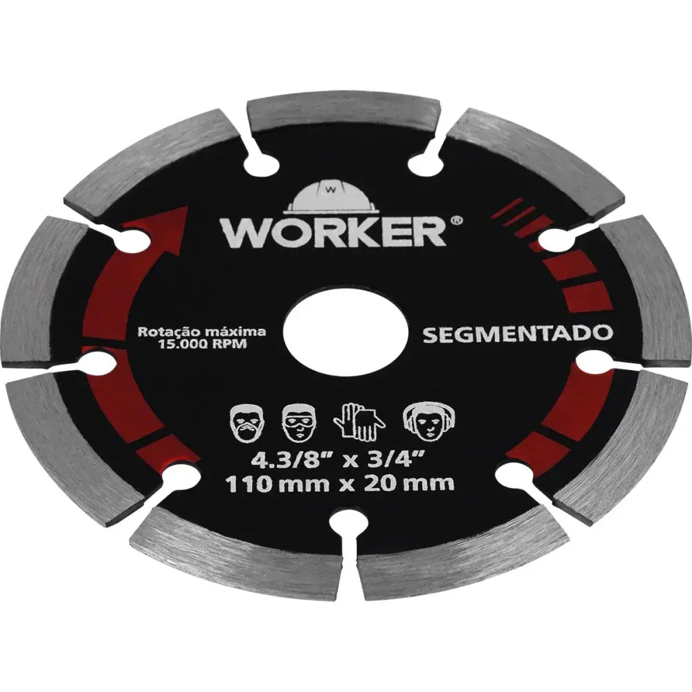 Disco de corte diamantado segmentado 4.3/8 15000RPM Worker — fotografia 3