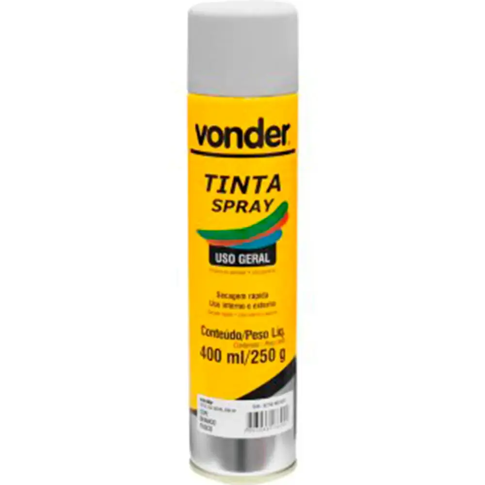 Tinta spray 400ML branco fosco Vonder