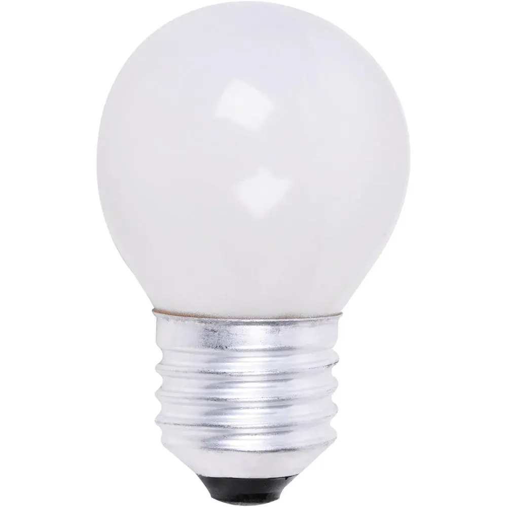Lâmpada bolinha 15W E27 leitosa incandescente Liege 127V — fotografia de referência
