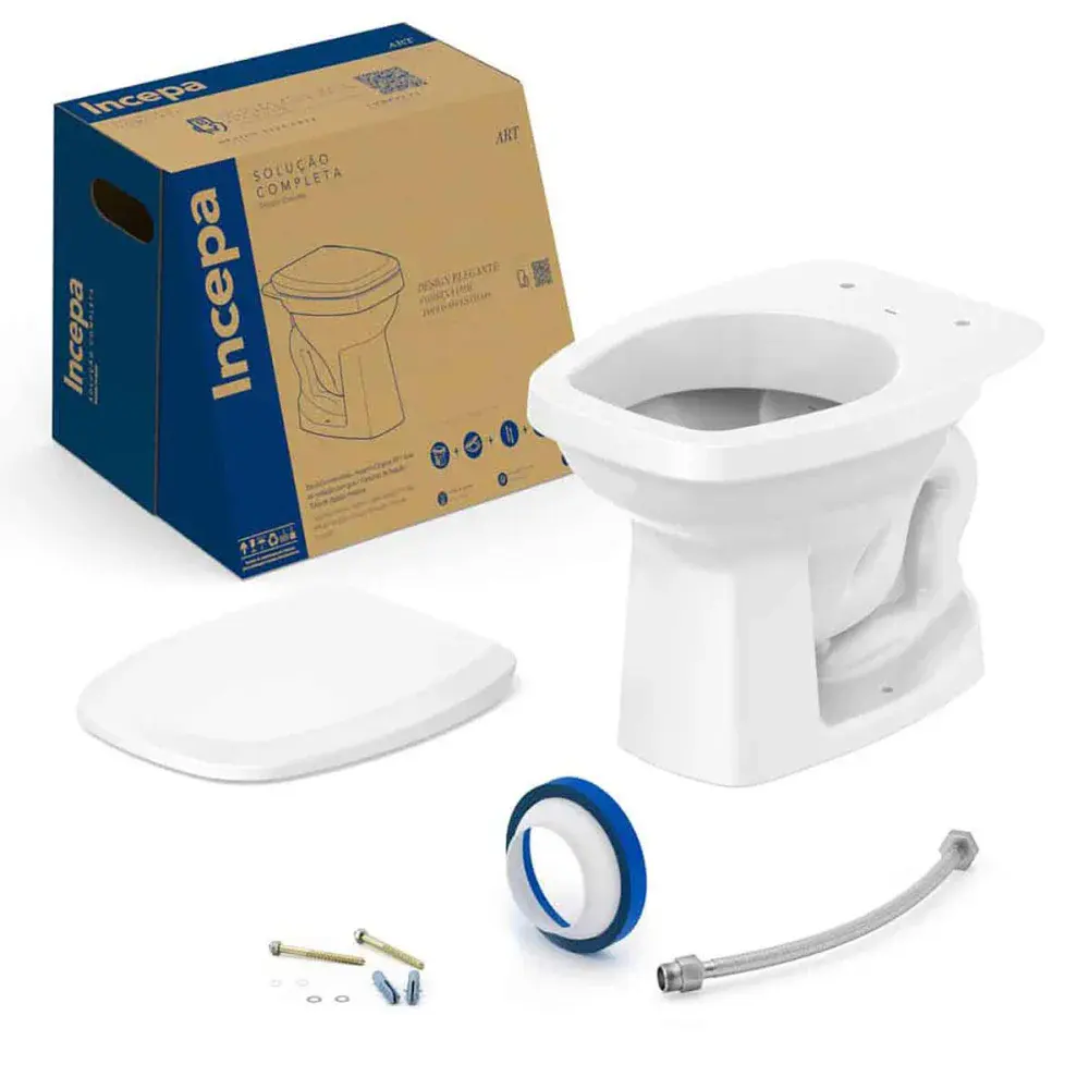 Kit bacia convencional art completo branco Incepa