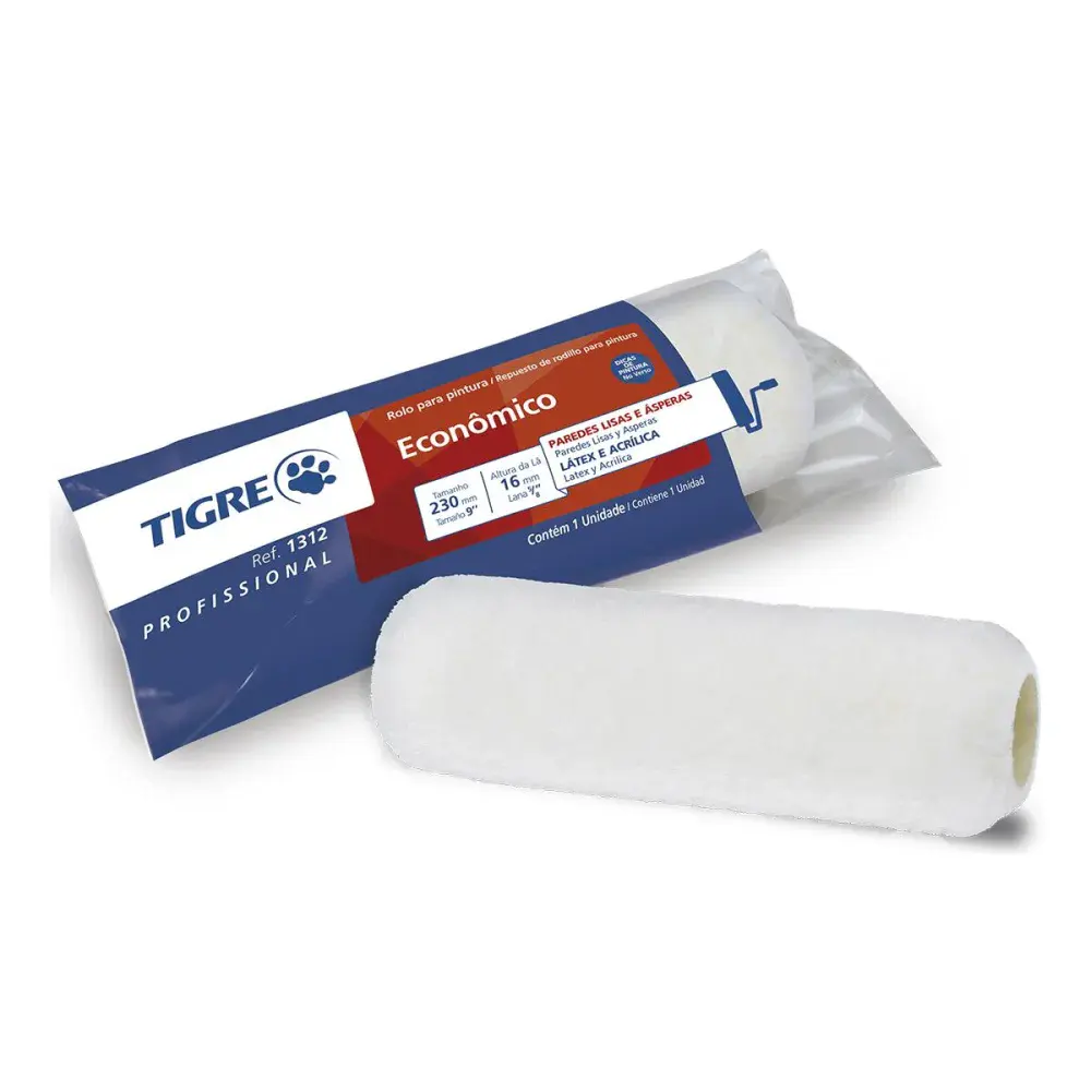 Rolo de lã sintética para pintura 23CM tigre Pinceis Tigre — fotografia de referência