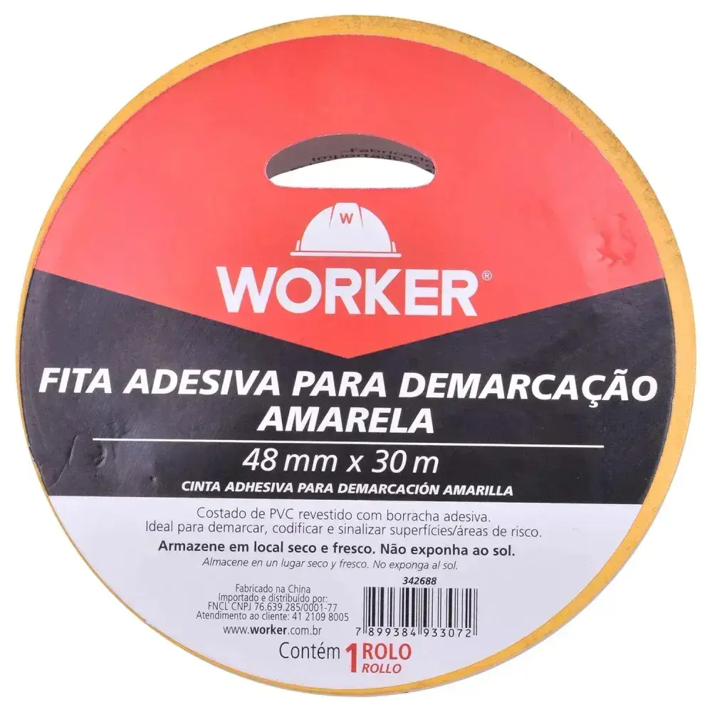 Fita adesiva para demarcação 48MM x 30M Worker — fotografia 5